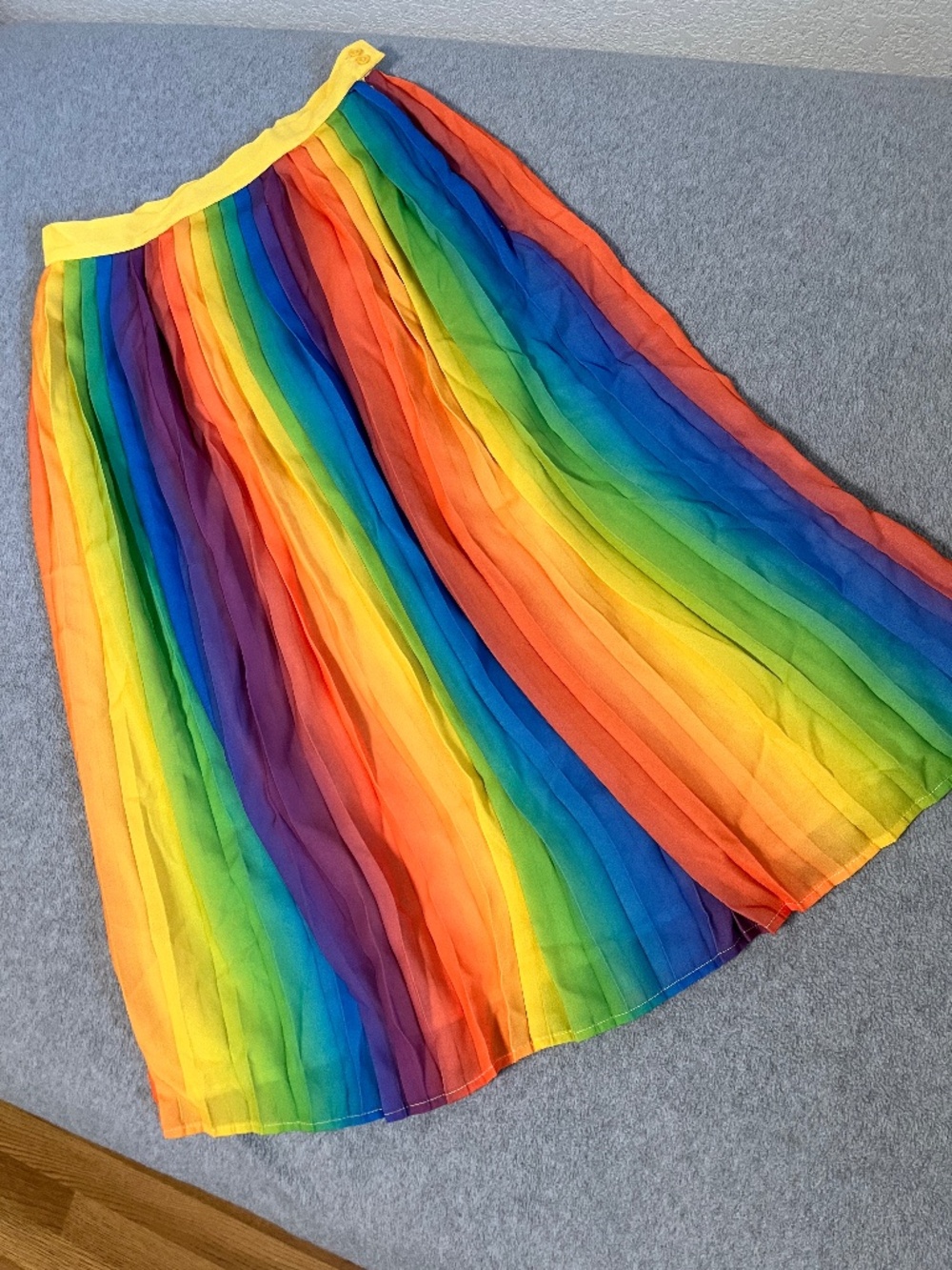 ModCloth Rainbow Pleated Midi Skirt Small Maximalist Indie